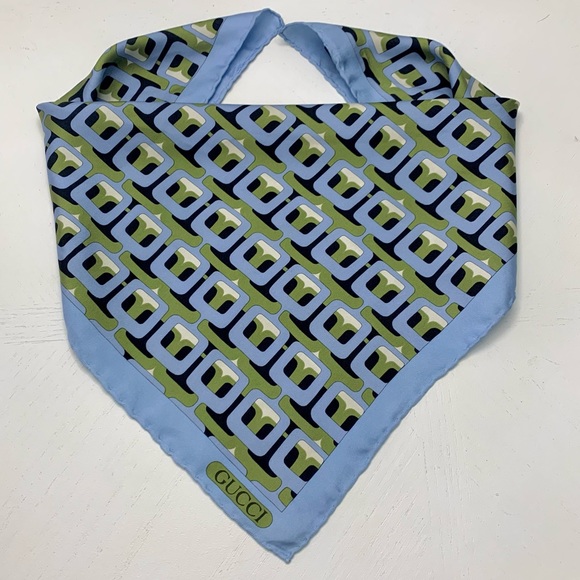 Rare Vintage Gucci Silk Scarf - Exclusive Geometric Design - Made in Italy - Picture 10 of 16